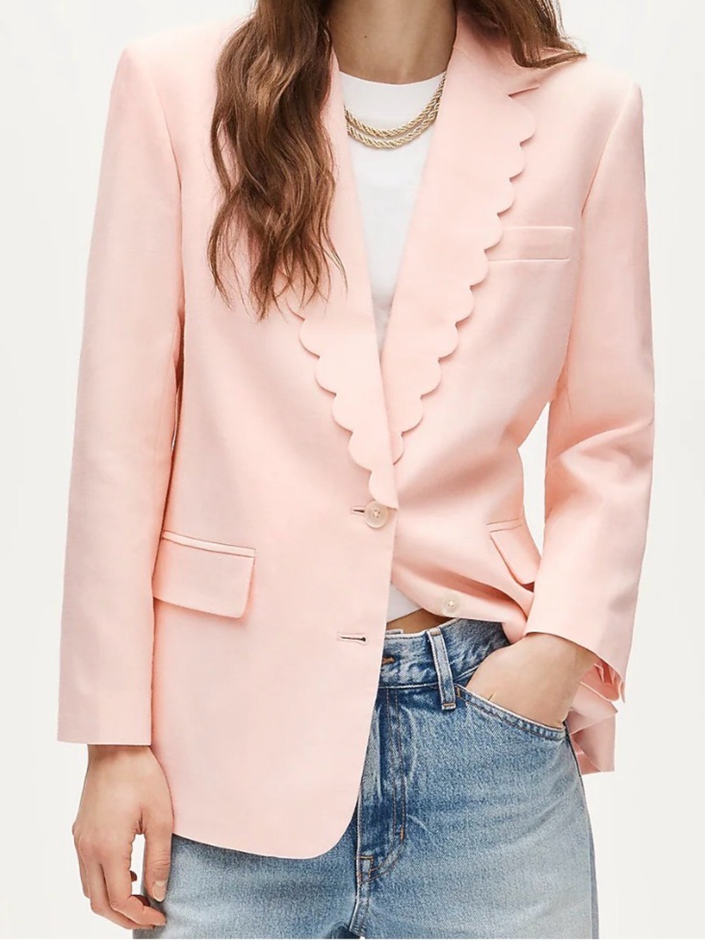 NWT J.Crew Gamine Windy Blossom Scallop-Trim Blazer
Size L